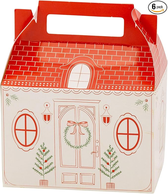 My Mind's Eye Row House Gable Treat Boxes, Set of 6 Paper Holiday Boxes, 3-Pack Wholesale for Chr... | Amazon (US)
