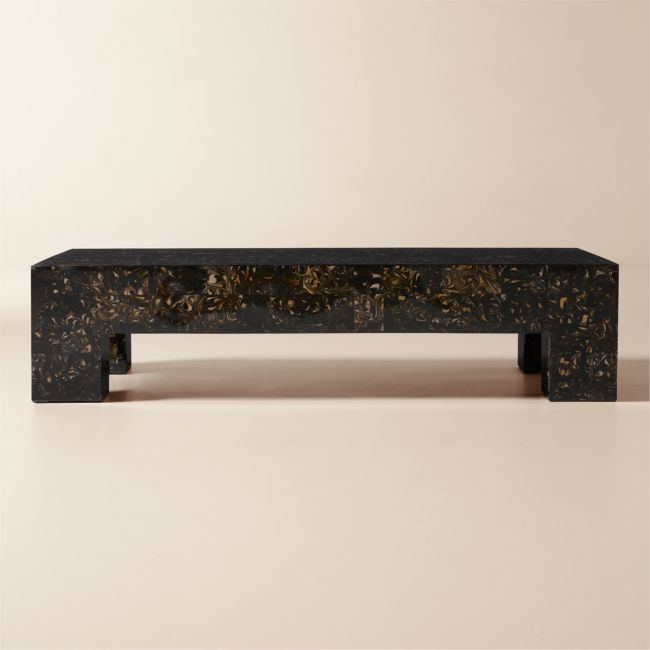 Scatola 60" Rectangle Brown Tiled Resin Coffee Table | CB2