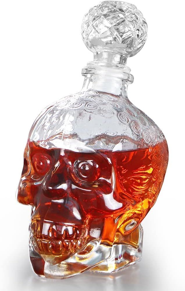 Amazon.com | MDLUU Glass Wine Decanter, Skull Decanter Bottle, Liquor Decanter with Airtight Stop... | Amazon (US)