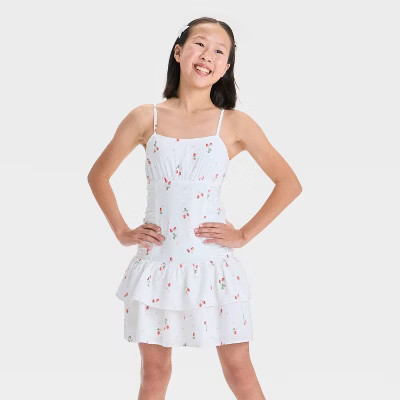 Girls' Drop Waist Strappy Tiered Dress - art class™ | Target