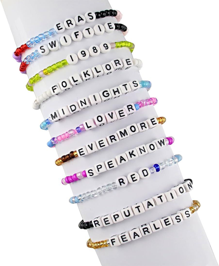 ARZASGO Taylor Inspired Bracelets Set Friendship Bracelets for Women Girls Eras Tour Anti Hero 19... | Amazon (US)