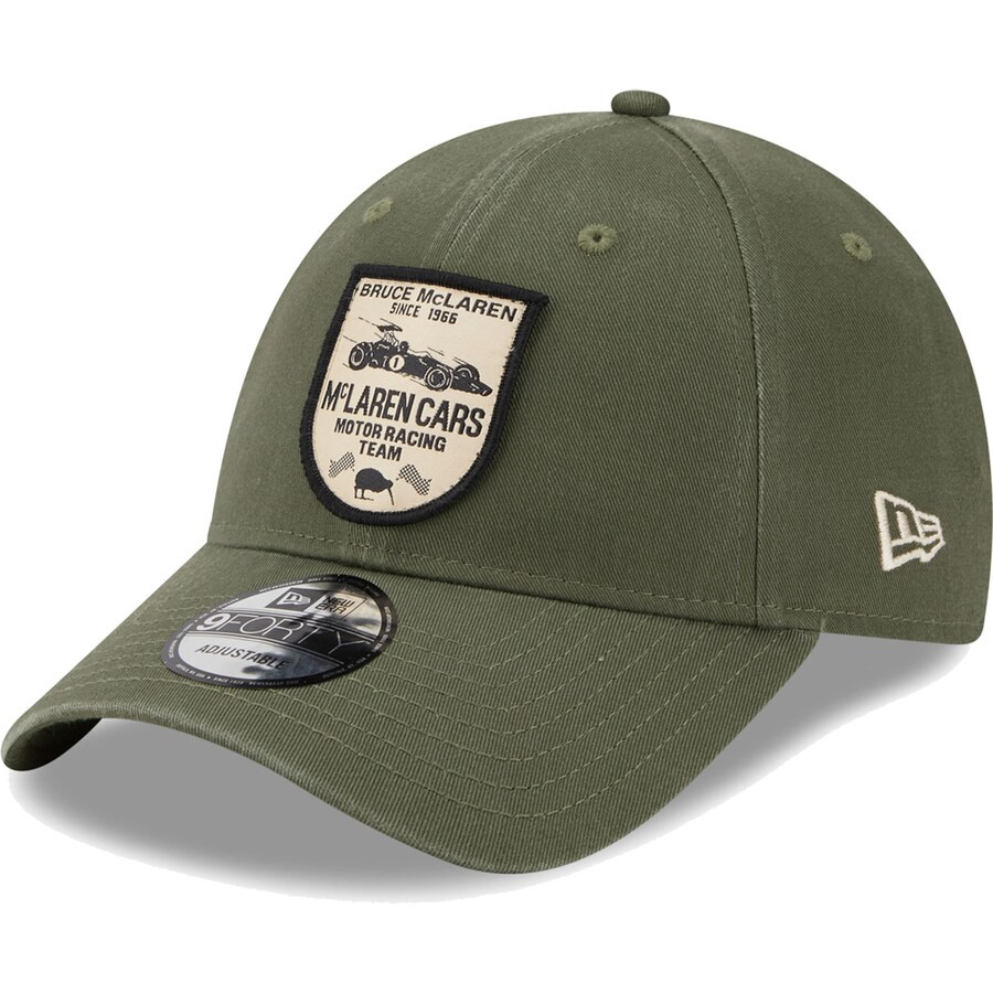 McLaren F1 Team New Era Heritage Patch 9FORTY Adjustable Hat - Olive | Lids