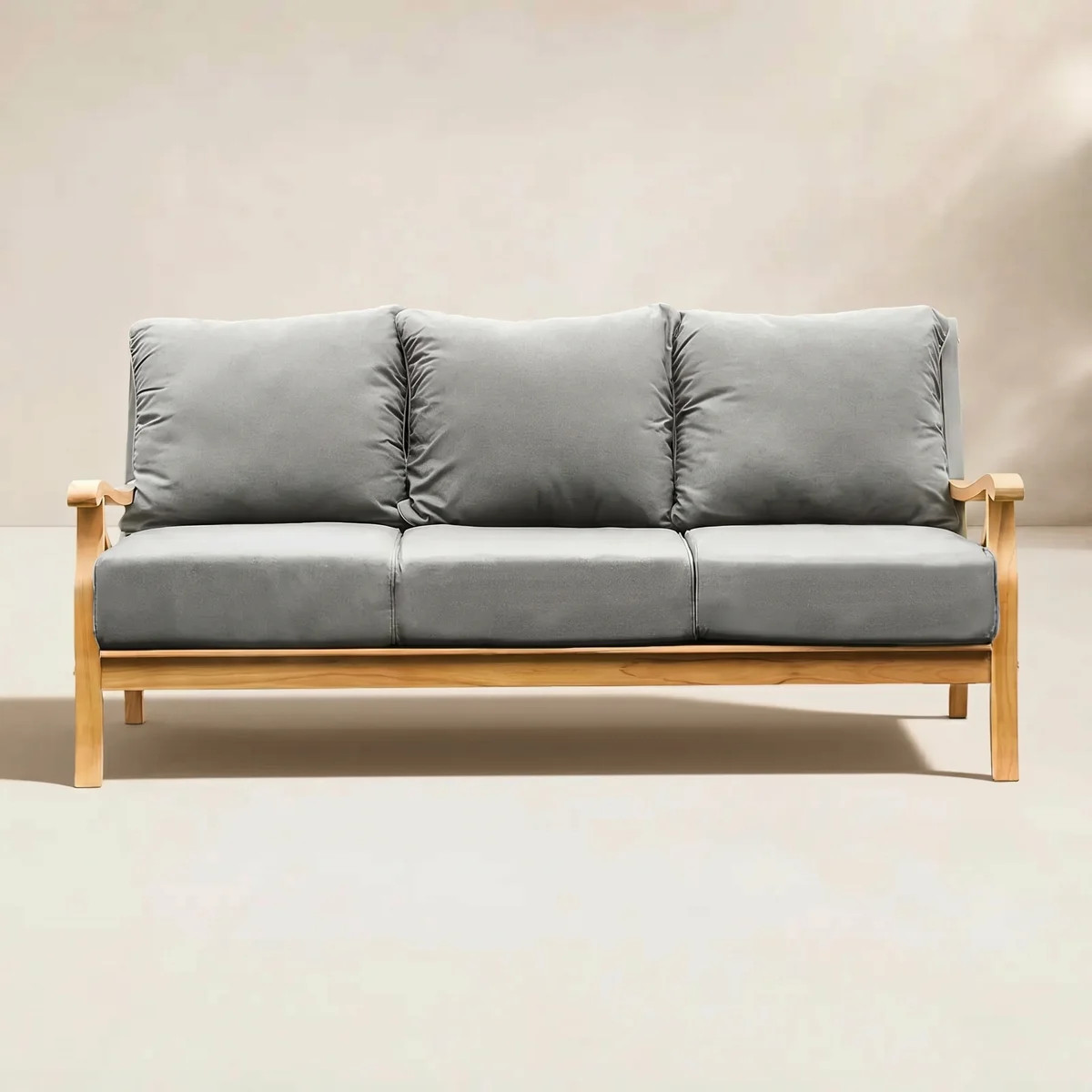 Brunswick 75.5'' Wide Teak Patio Sofa with Cushions | Wayfair North America
