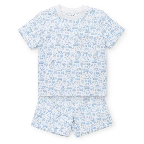 Charles Boys' Short Set - School Days Blue | Lila and Hayes