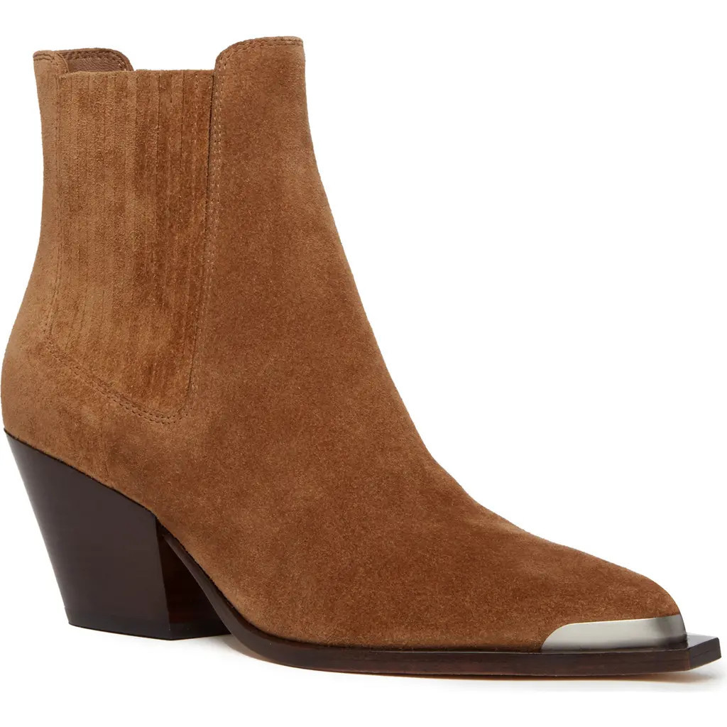 PAIGE Lyra Pointed Toe Chelsea Boot in Sienna at Nordstrom, Size 7 | Nordstrom