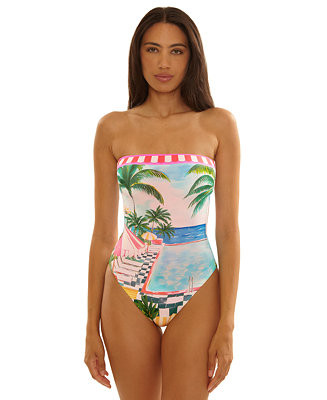 BeccaWomen's Miami Beach Colette Bandeau Neck One-Piece Swimsuit | Macy's