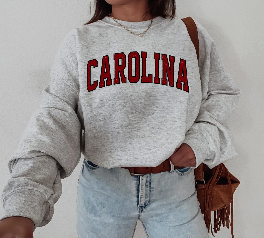 Classic Carolina Sweatshirt Vintage Carolina Crewneck - Etsy | Etsy (US)