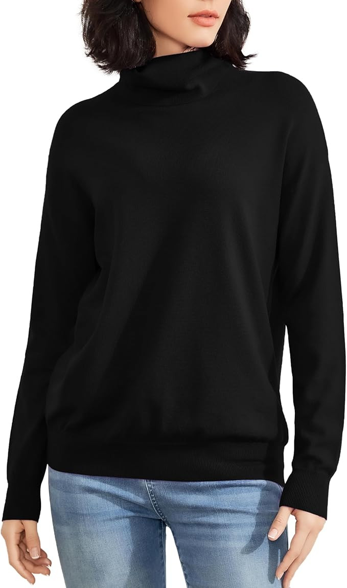 Women's Turtleneck Sweater Long Sleeve Lightweight Pullover Knit Tops | Amazon (US)