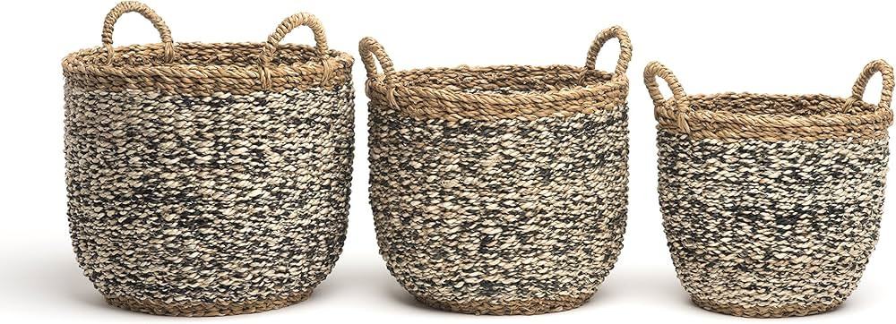 Fab Habitat Storage Basket Set with Handles - Handmade, Natural, Seagrass - Wicker Organizer for ... | Amazon (US)