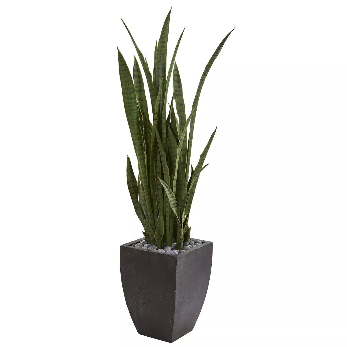 Nearly Natural 4.5-ft Sansevieria Artificial Plant in Black Planter | Target