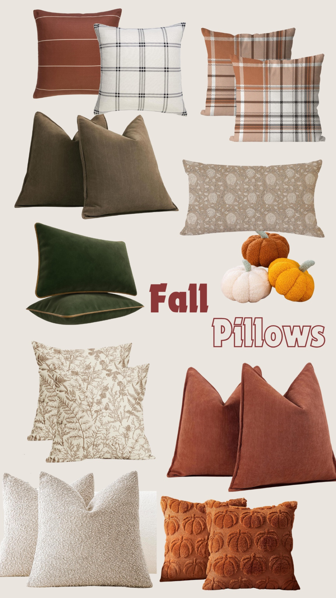 The coziest colors and softest textures with these fall pillows and pillow covers 🤍🤎🧡

#LTKSeasonal #LTKHome