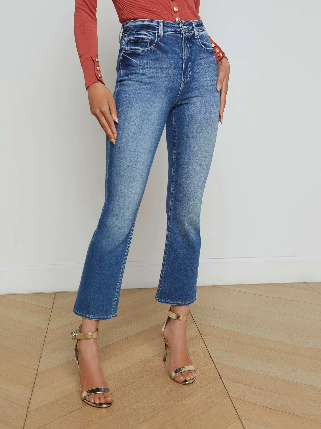 Mira Cropped Bootcut Jean in Hampton | L'AGENCE | L'Agence