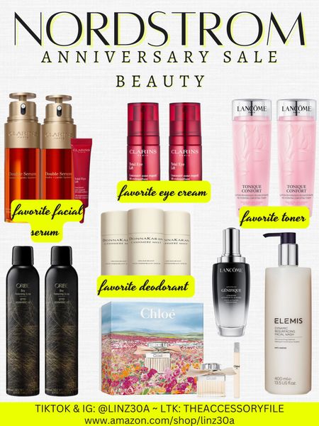 Nordstrom Anniversary Sale - beauty picks 

Facial serum, skincare, eye cream, toner, hair products, dry texture spray, cashmere mist deodorant, perfume, face wash, NAS 

#LTKbeauty #LTKunder100 #LTKxNSale