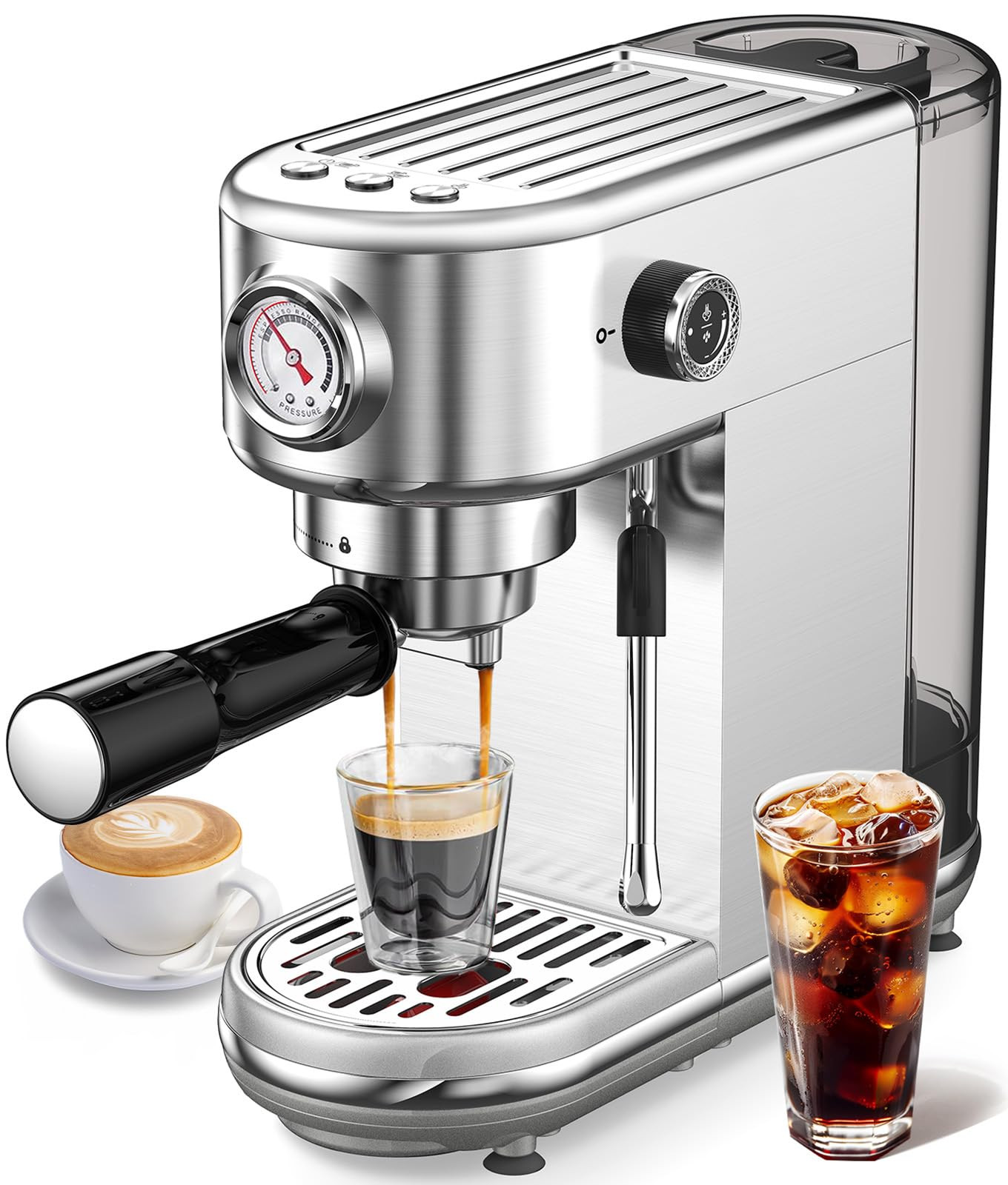 Espresso Machine with Milk Frother, 20 Bar High Pressure Professional Espresso Maker Automatic, C... | Amazon (US)