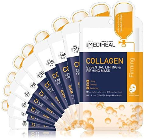 MEDIHEAL Official [Korea's No 1 Sheet Mask] - Collagen Essential Lifting & Firming Mask (10 pack) | Amazon (US)