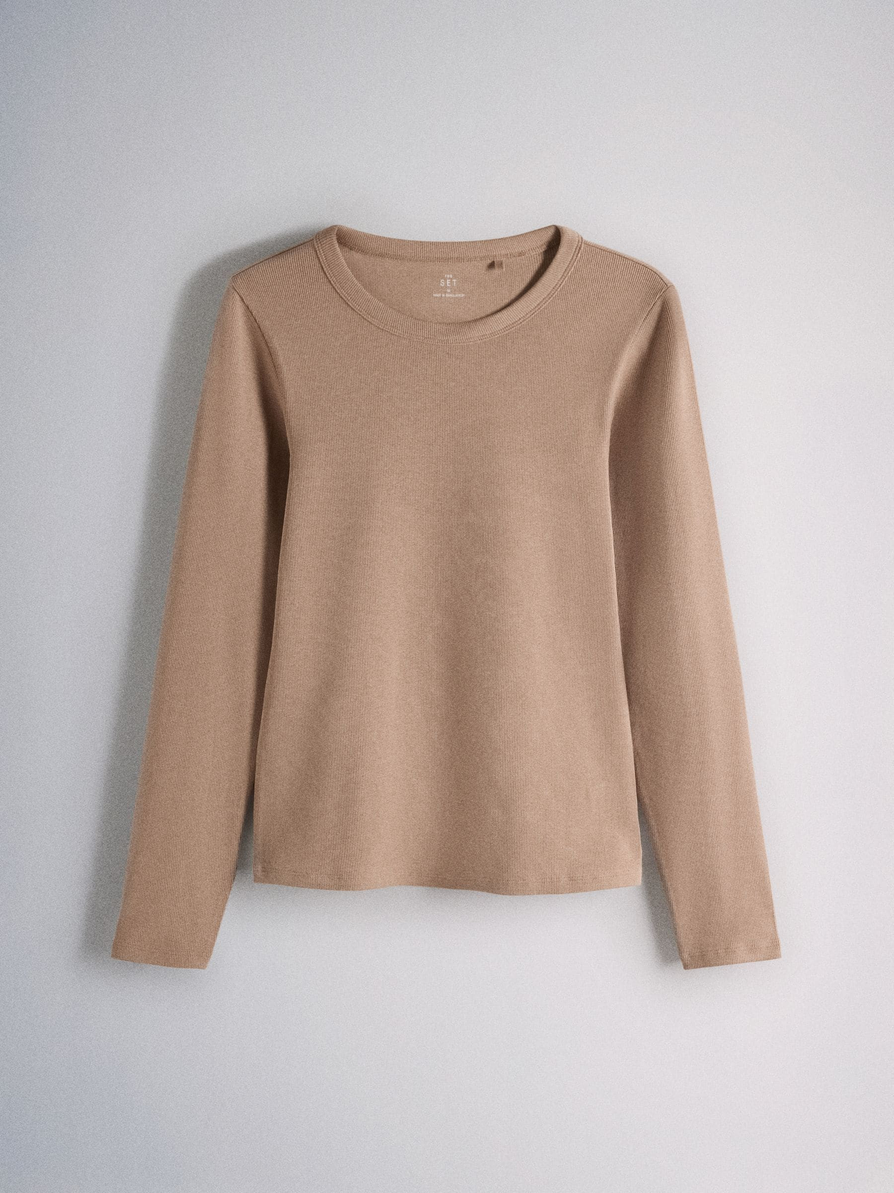 The Set The Set 8 Pack Long Sleeve Ribbed T-Shirts Brown/Navy/Ochre/Neutral/White | Next EU