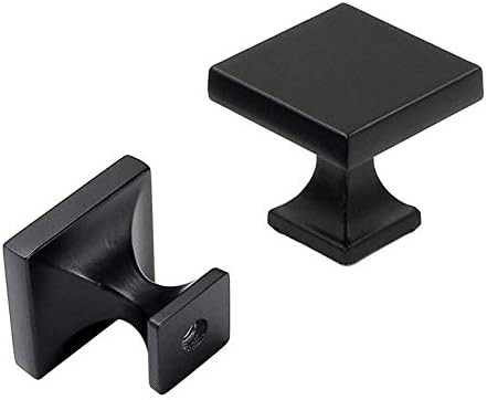 5pack Black Square Cabinet Knobs 1.1 Inch Width  | Amazon (US)
