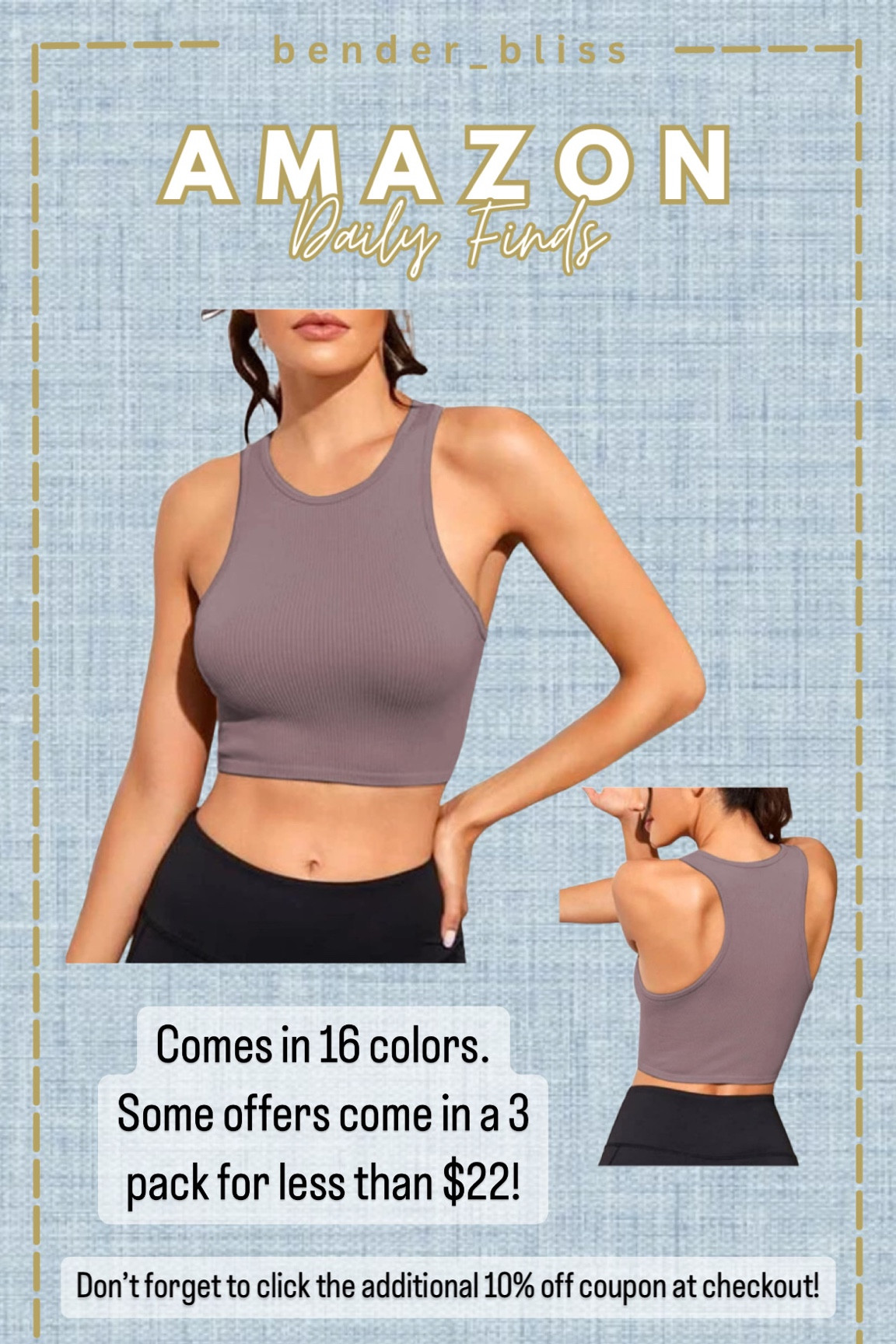 Soft, ribbed crop. Comes in singles or 3-pack  

#LTKFind #LTKunder50 #LTKsalealert