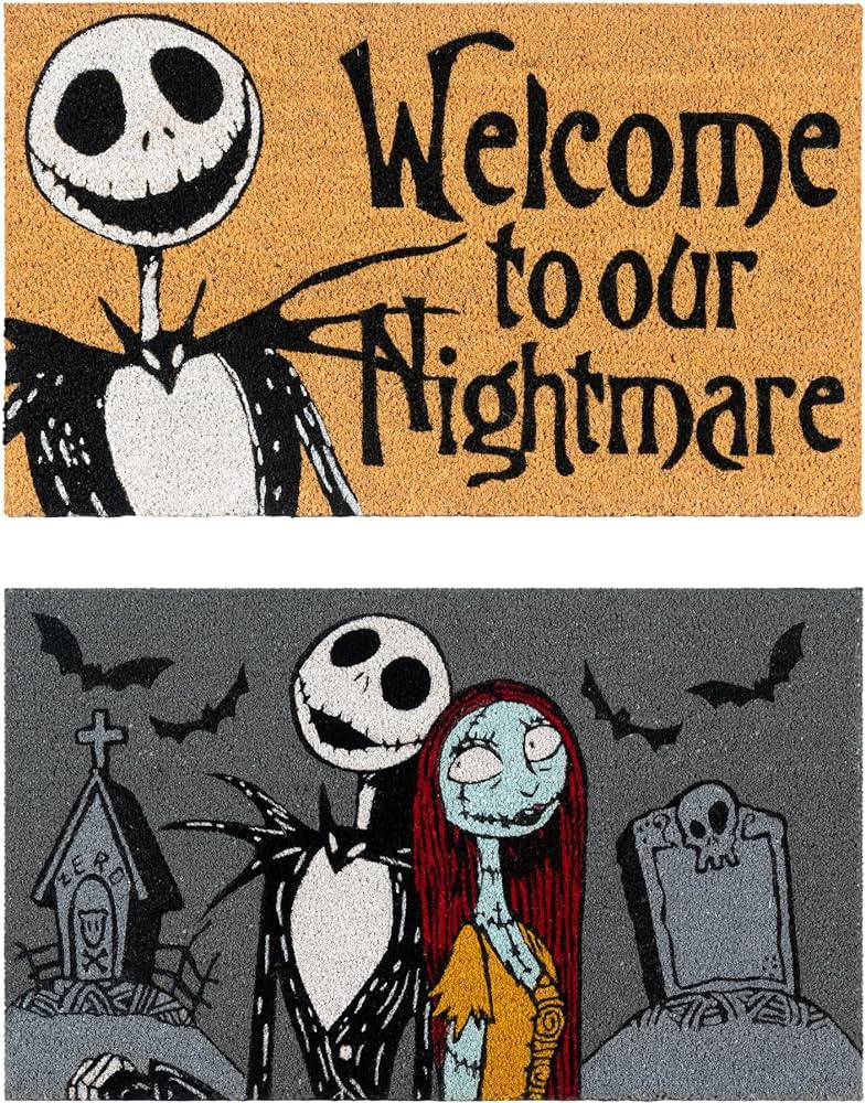 Gertmenian Nightmare Before Christmas Coir Mat (2-Pack), Indoor Outdoor Welcome Mats for Front an... | Amazon (US)