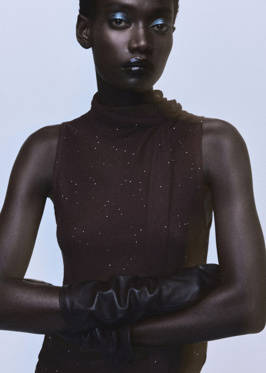 Shiny top with foulard - Women | MANGO USA | Mango (US/MX/AU)