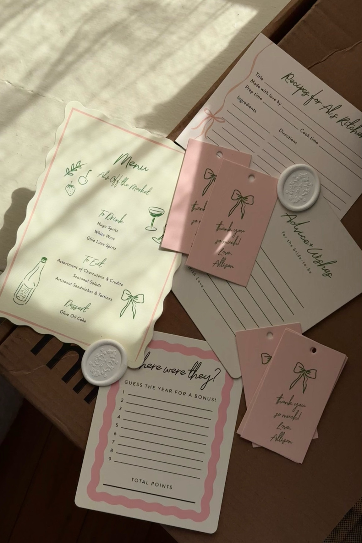 bridal shower and wedding — Advice cards, menus and thank you notes for my bridal shower from minted! Was so happy with how everything turned out, minted code ALLISONWED24 

#LTKWedding