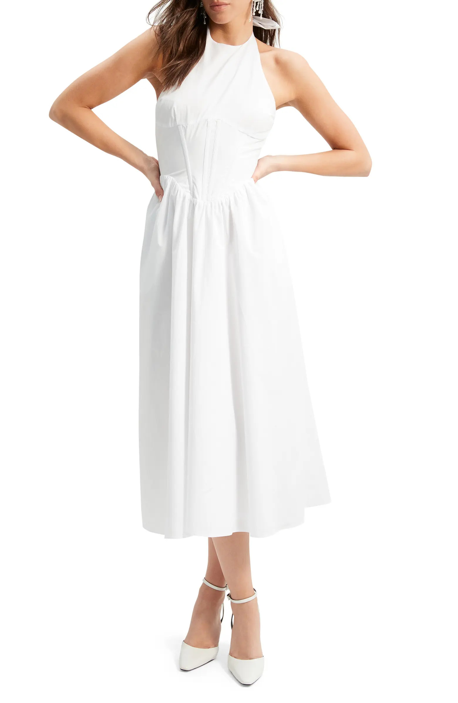 Kylen Cotton Halter Midi Dress | Nordstrom