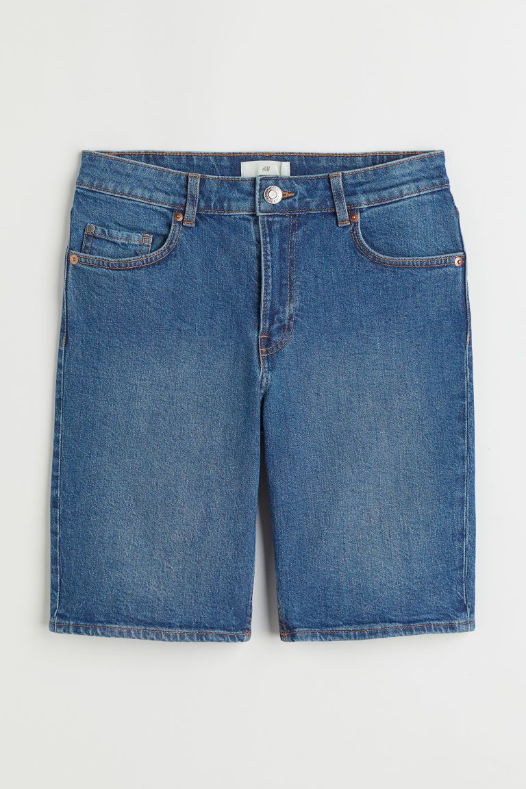 H & M - High Waist Denim Shorts - Blue | H&M (US + CA)