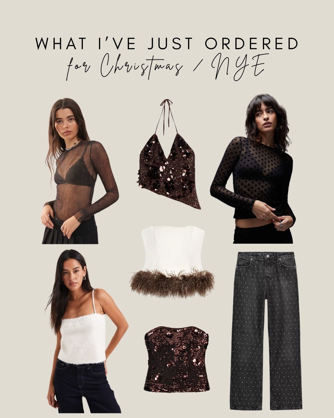 a quick last minute order for Christmas / NYE outfit ideas!! Ovbs I’ll be going for a cute top & jean vibe but thought these are all rlly cute options so will see which looks best & send back a few bits!! 

#LTKfestive #LTKpartywear #LTKwinter