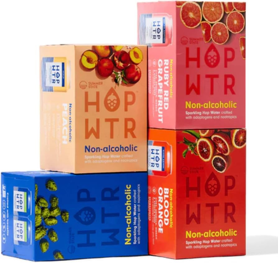 HOP WTR Sparkling Hop Water, Best Sellers 24 Pack, Sugar Free, Low Carb Non Alcoholic Drinks, NA ... | Amazon (US)