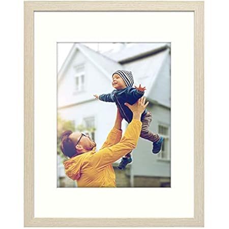 Frametory, 16x20 Frame for 11x14 Photo Smooth Wood Grain Finish Frame with Ivory Mat for Photo - Inc | Amazon (US)