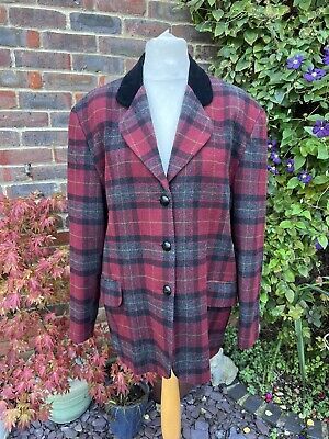 Charlotte Halton Plaid Wool Blazer Red Tartan Jacket  UK 16 Vintage River Island | eBay UK