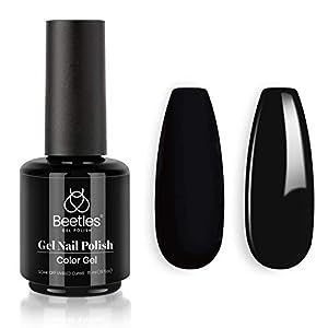 Beetles Gel Nail Polish, 1 Pcs 15ml Audrey Black Color Soak Off Nail Art Manicure Salon DIY Nail ... | Amazon (US)