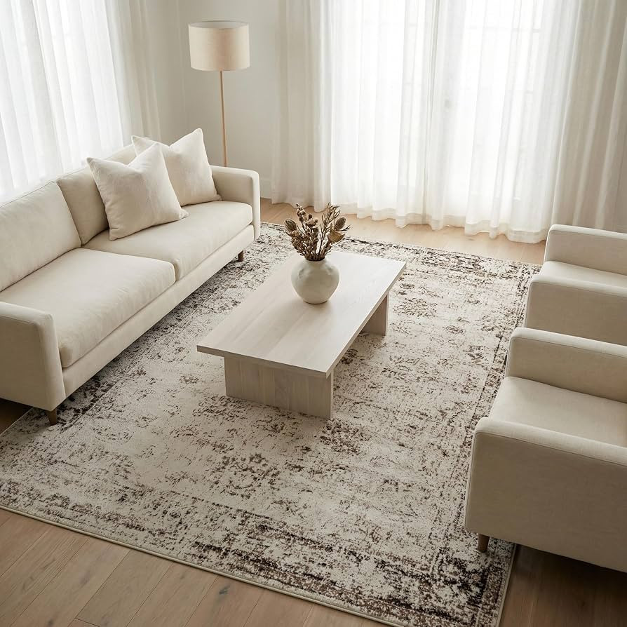 Unique Loom Sofia Collection Area Rug - Casino (7' 1" x 10' Rectangle, Beige/ Tan) | Amazon (US)