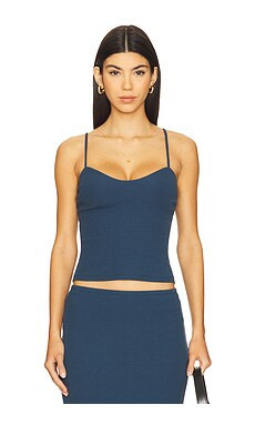 LNA Love Ribbed Tank in Dark Denim from Revolve.com | Revolve Clothing (Global)