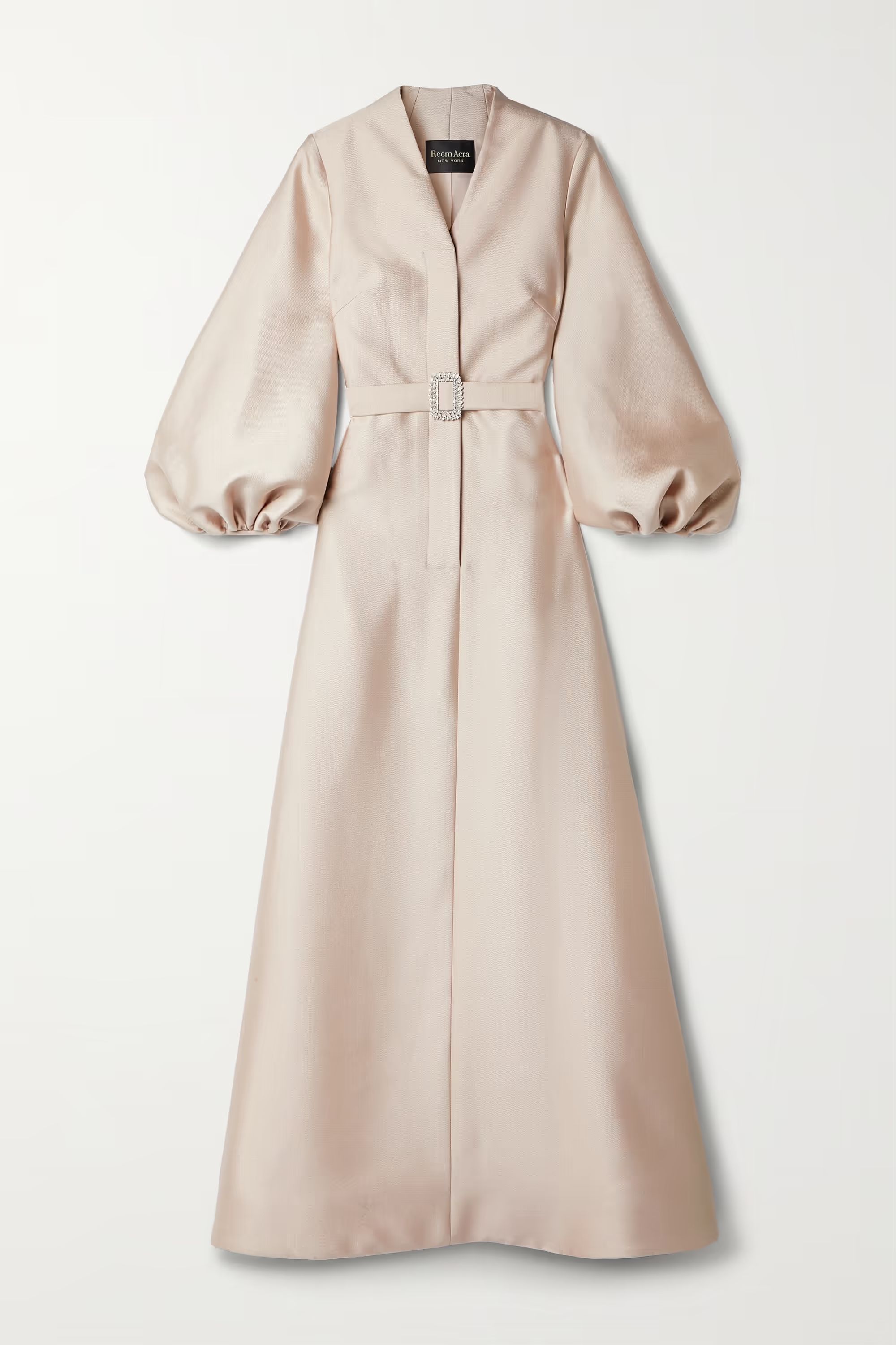 Belted crystal-embellished mikado-piqué gown | NET-A-PORTER (US)