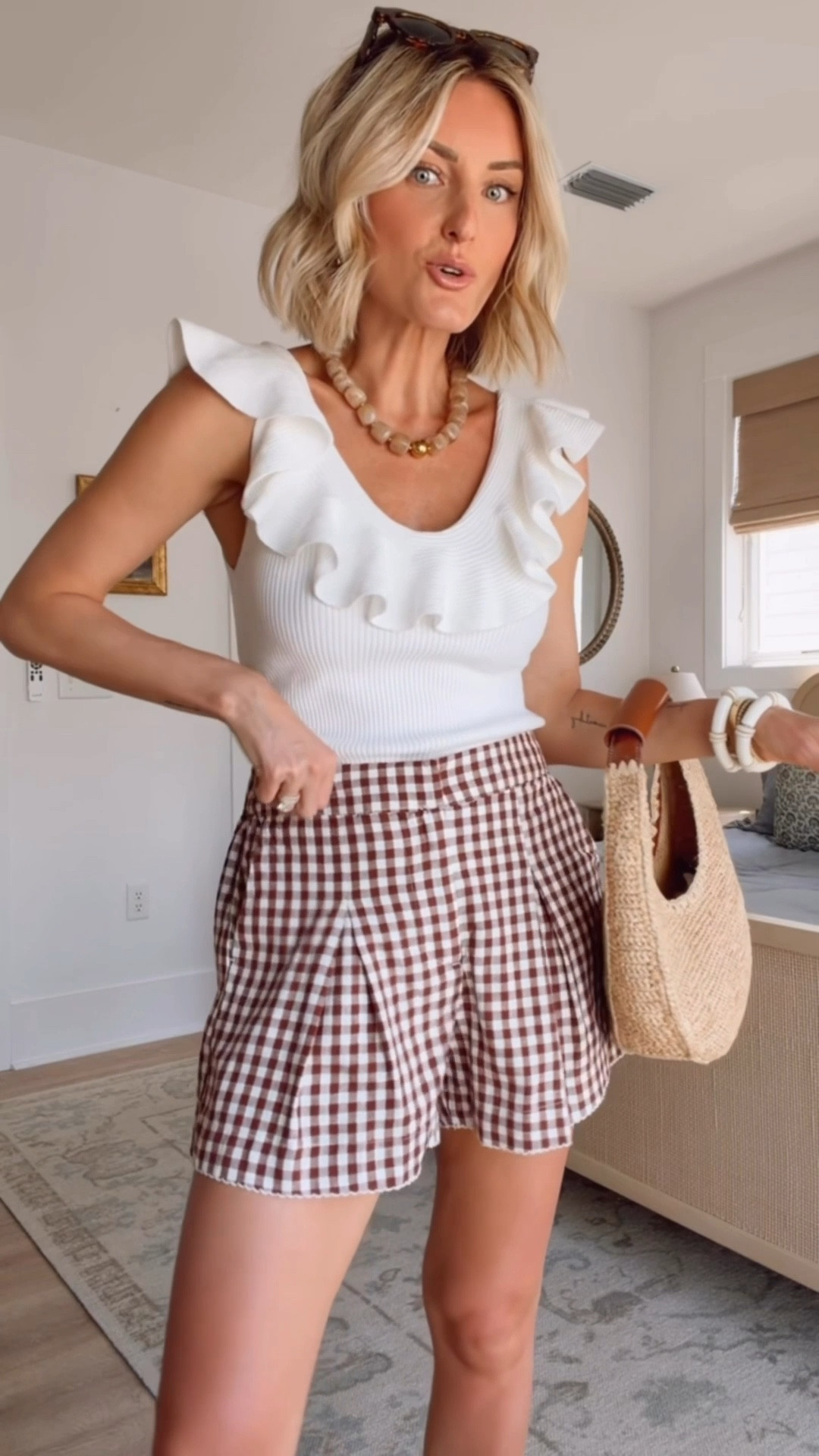 These shorts are so cute styled on their own! I love them paired with this white ruffle tank! Wearing S.

Loverly Grey, Target find, Target fashion, white ruffle tank top, gingham shorts, spring fashion, spring outfit ideas 

#LTKootd #LTKSeasonal
