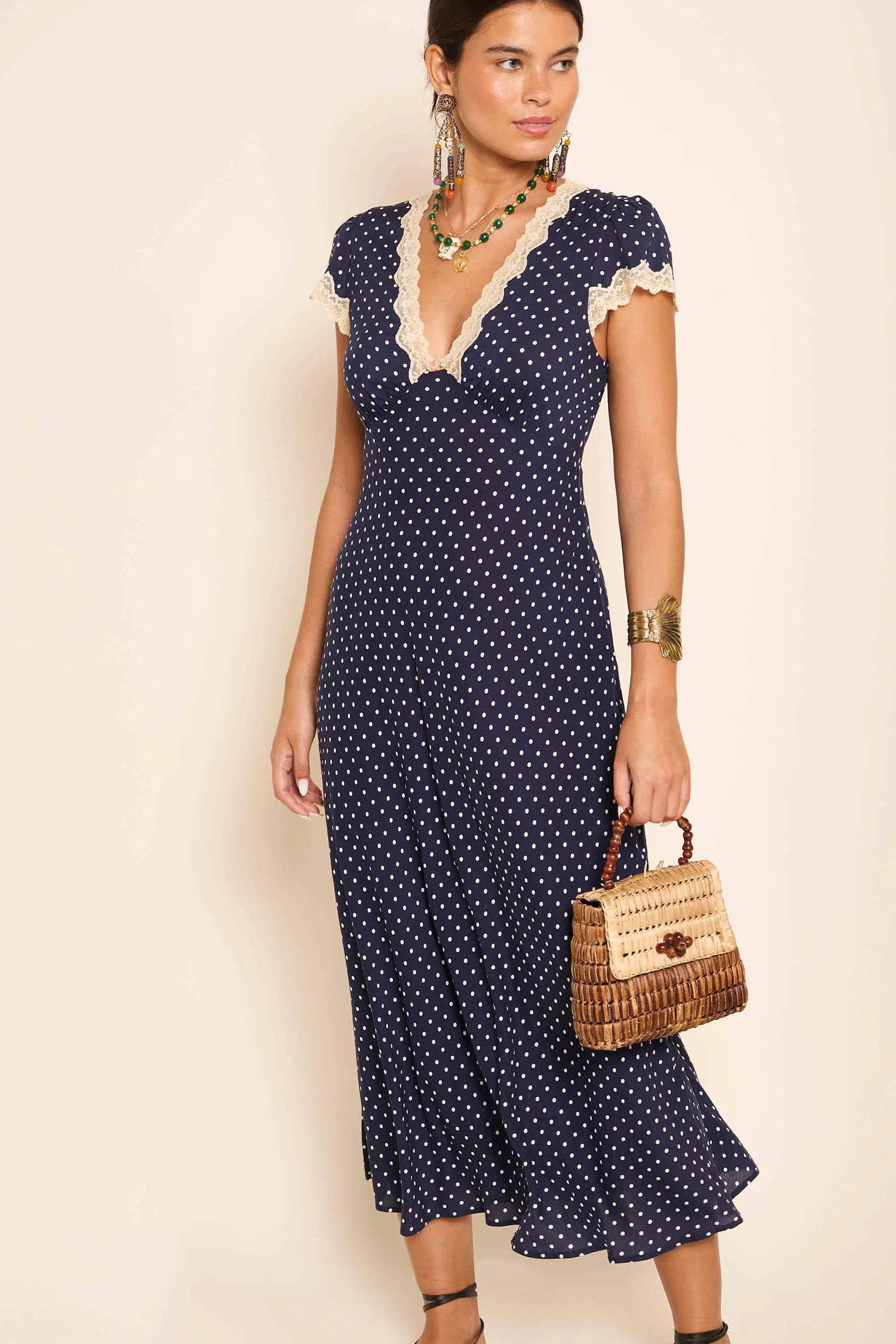 Clarice - Navy Polka Dot | Rixo