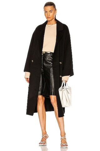 Loulou Studio Borneo Coat in Black | FWRD 