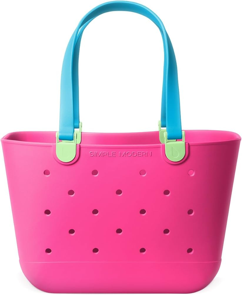 Simple Modern Large Beach Bag | Waterproof Getaway Rubber Tote with Zipper Pocket for Travel, Poo... | Amazon (US)