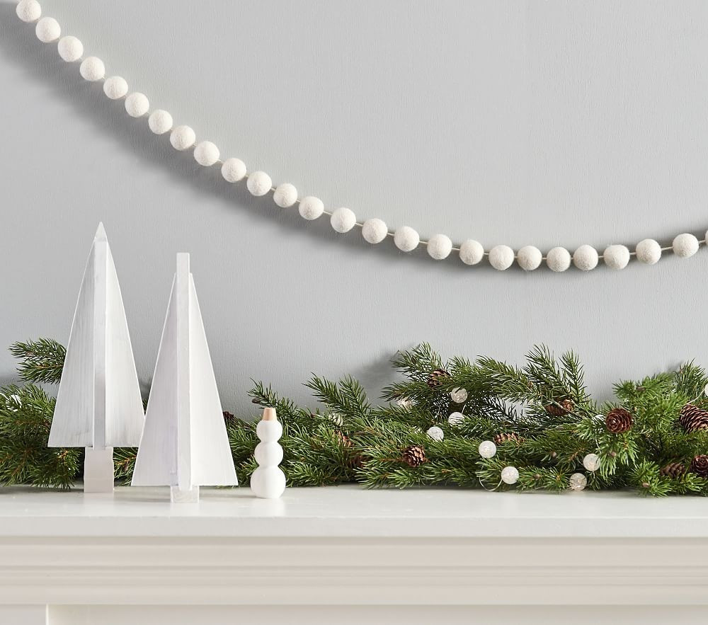 west elm x pbk White Felt Ball Garland | Pottery Barn Kids