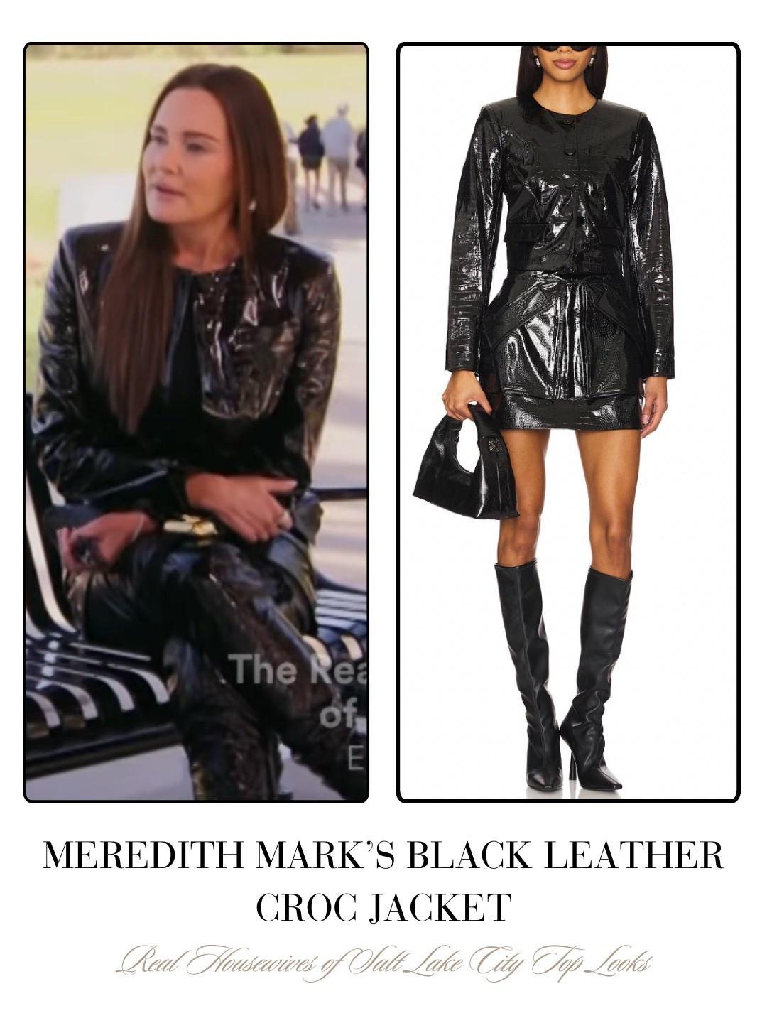 Meredith Mark’s Black Leather Croc Jacket 