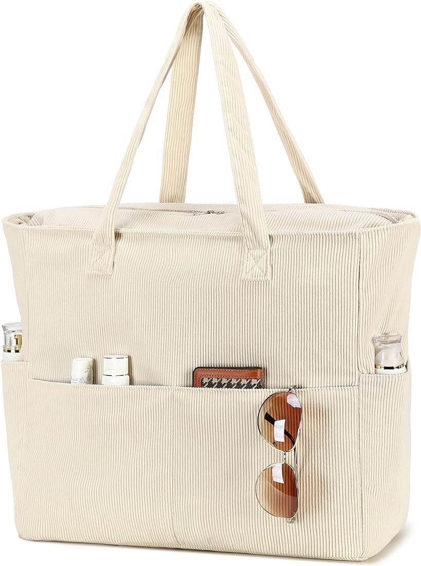 LEDAOU Beach Bag Waterproof Sandproof Women Tote Bag Pool Bag with Zipper for Gym Grocery Travel ... | Amazon (US)