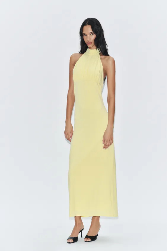 TIED HALTER MIDI DRESS | Zara US
