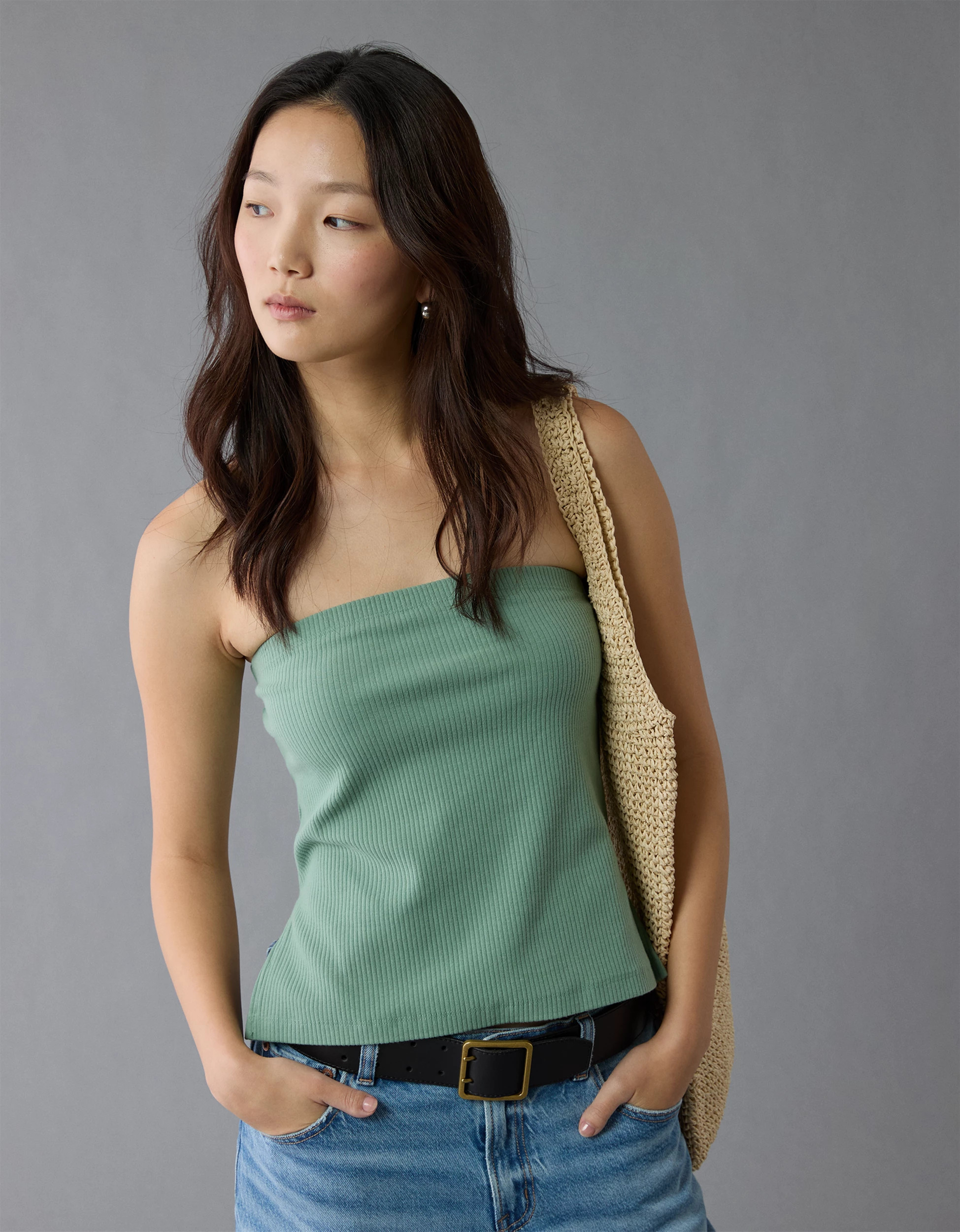 AE Main Squeeze Side Slit Tube Top | American Eagle Outfitters (US & CA)