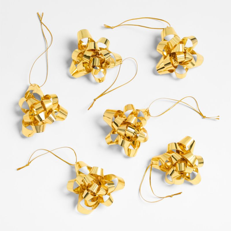 Gold Bow Christmas Ornaments, Set of 6 + Reviews | Crate & Barrel | Crate & Barrel
