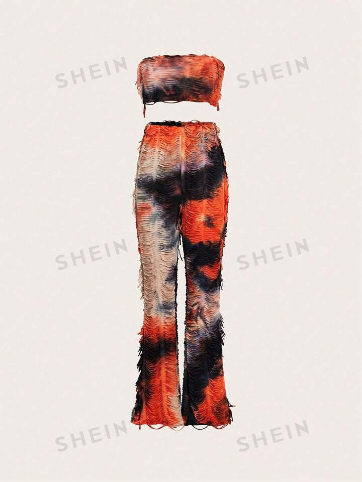 SHEIN ICON Vrouwen Tie Dye Verontrust Tweedelig Sets | SHEIN