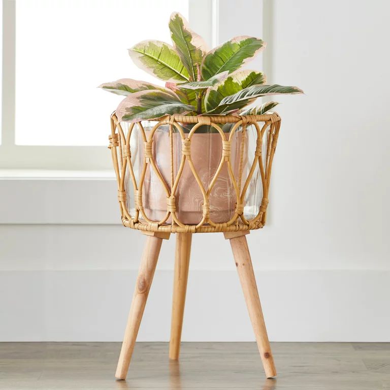 Better Homes and Gardens 12 in Dia Willow Sage Beige Planter | Walmart (US)