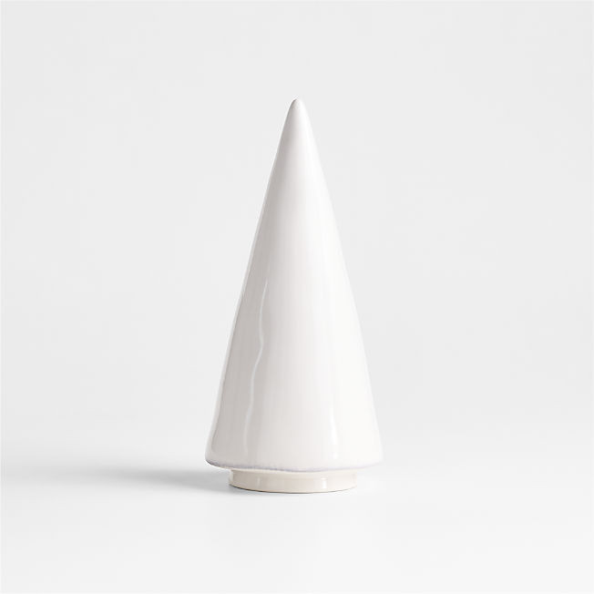 Marin Large White Ceramic Christmas Tree | Crate & Barrel | Crate & Barrel