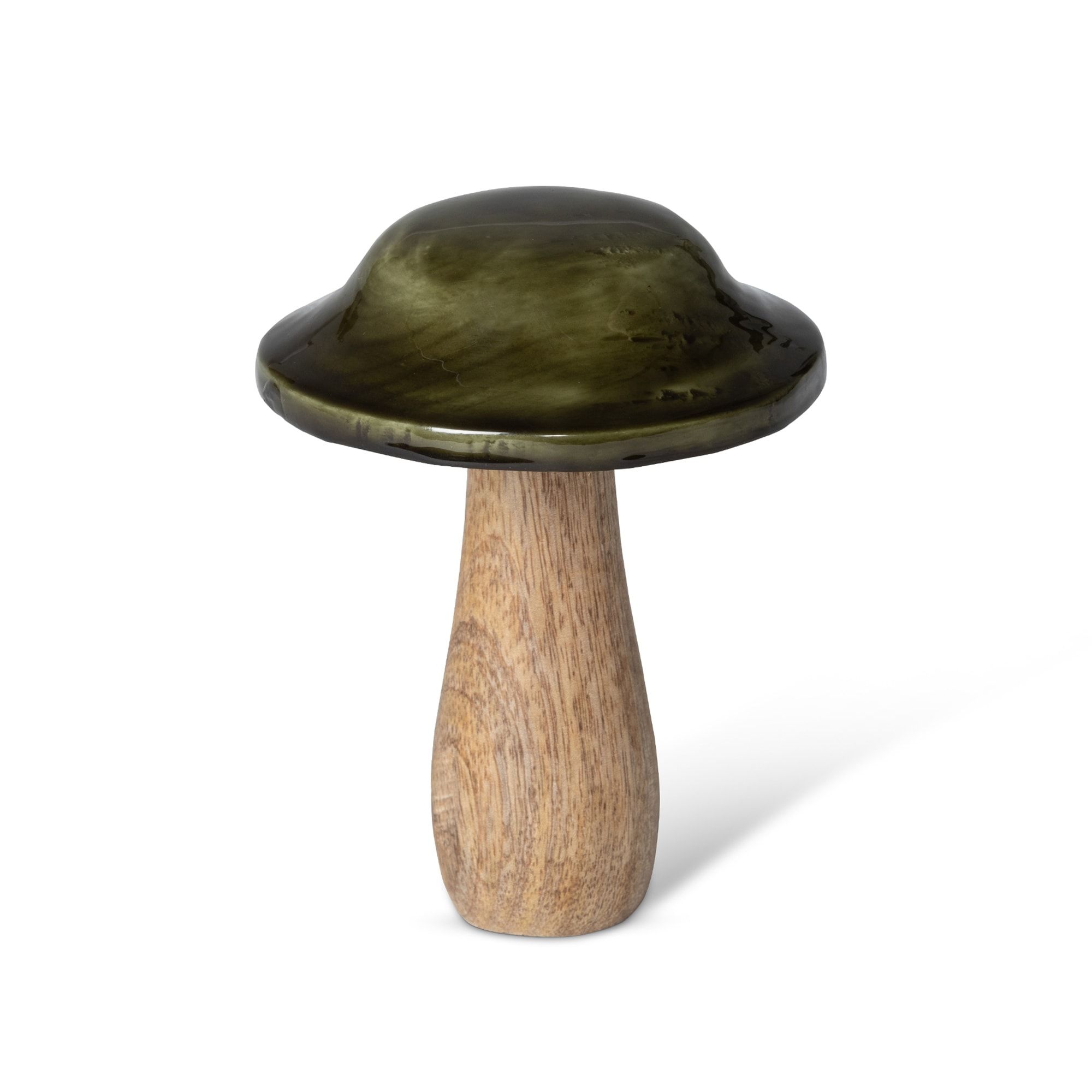 Forest Green Lacquered Wooden Mushroom | Bed Bath & Beyond