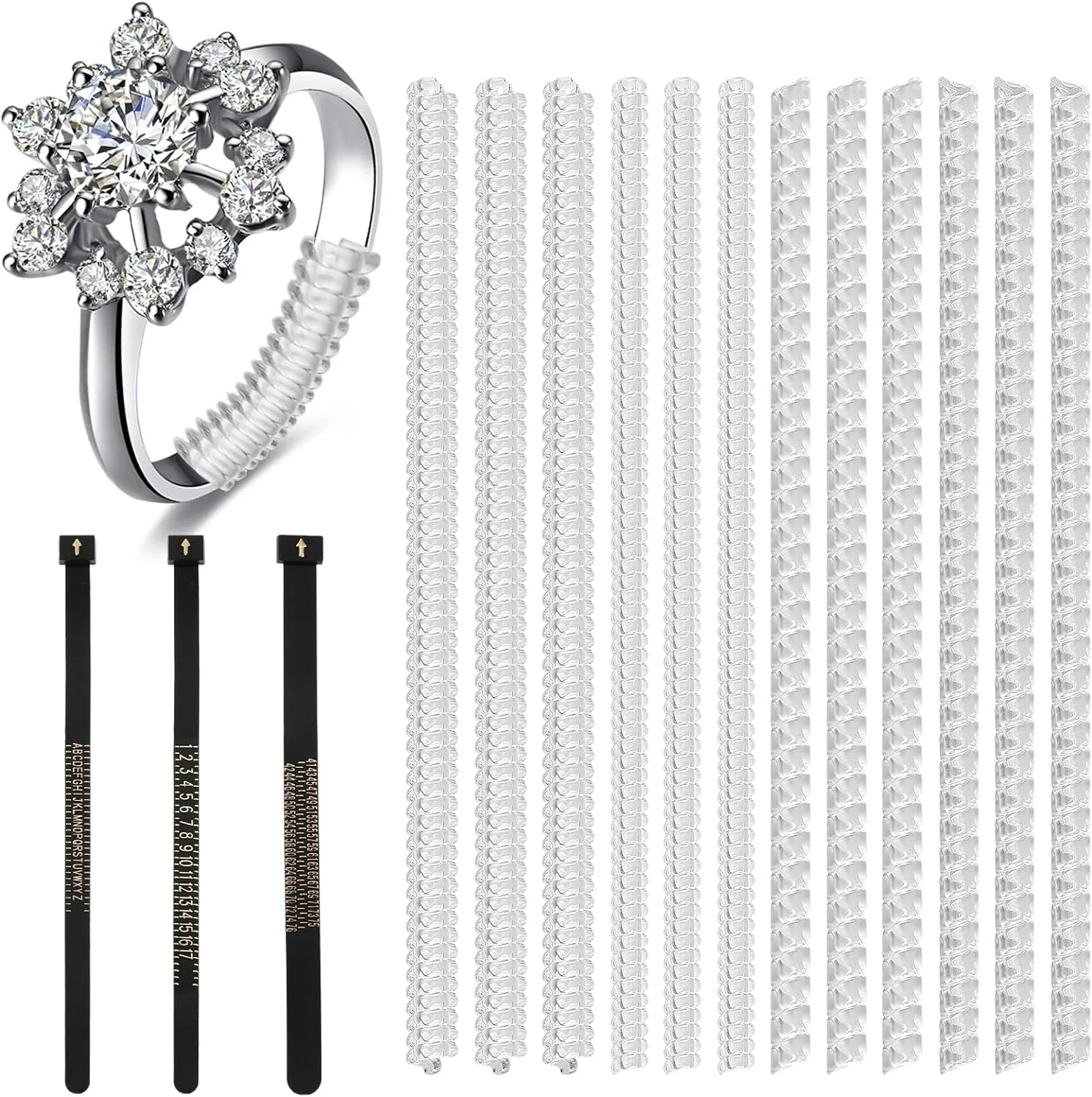 12 Pack Ring Size Adjuster for Loose Rings Silicone with 3 Sizes Ring Size Measuring Tool Invisib... | Walmart (US)